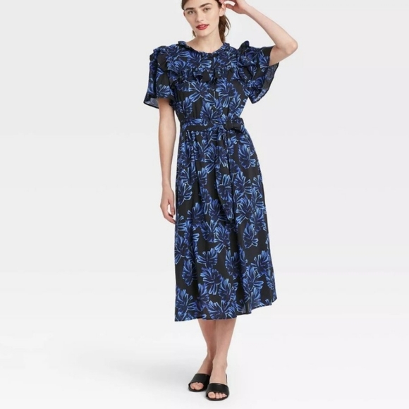 📌FINAL SALE |WWW | Ruffle Floral Print Shirt Dress - Picture 5 of 14